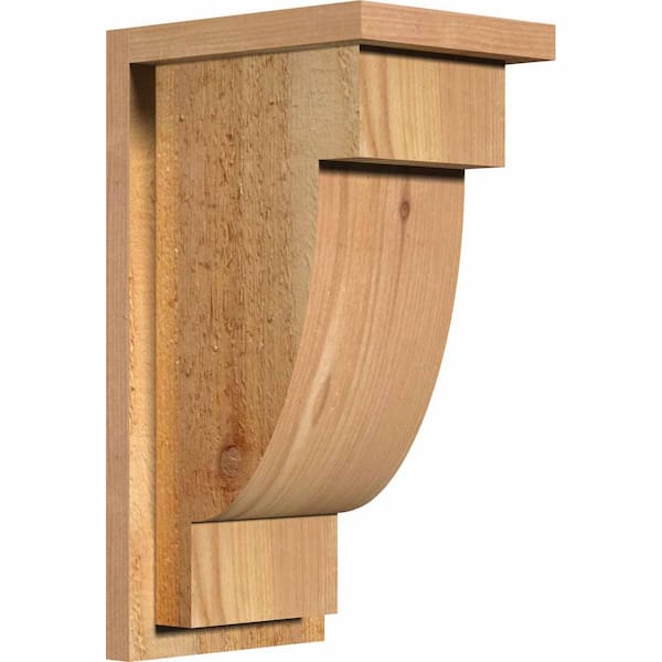 Ekena Millwork 8 in. x 10 in. x 18 in. Western Red Cedar Alpine Rough Sawn Corbel with Backplate