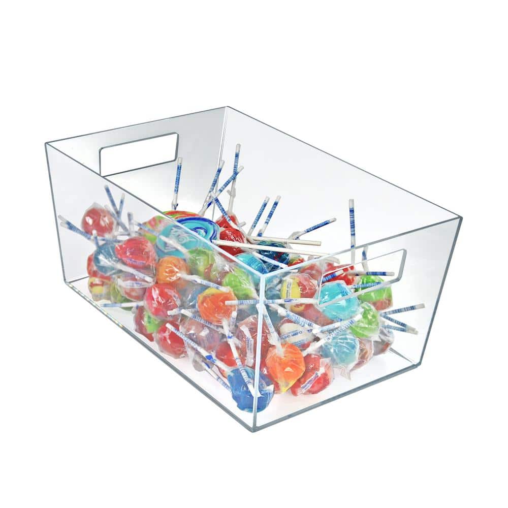 Clear XL Stackable Storage Bin with Cut-out Handles
