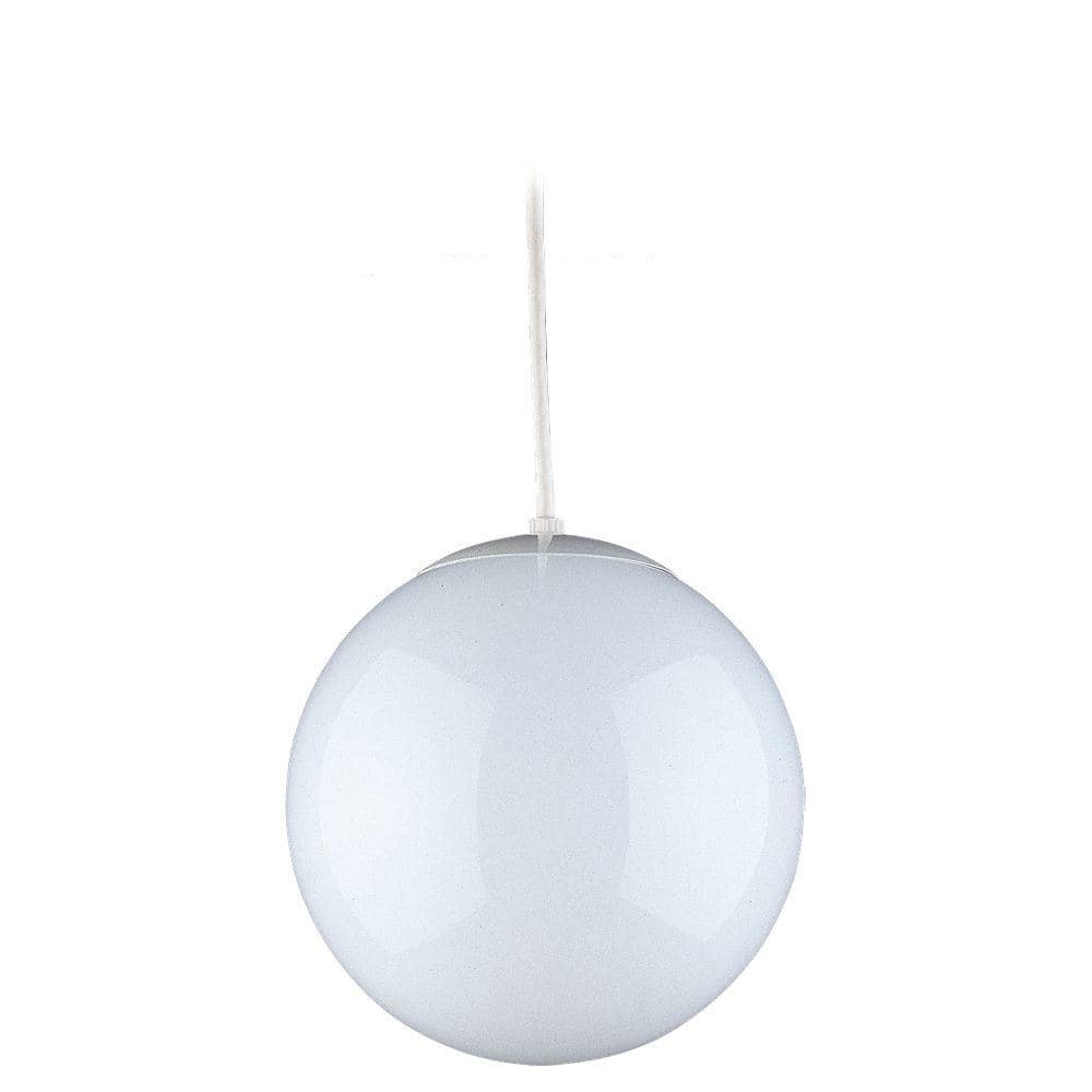 Generation Lighting Leo 12 in. Large 1-Light White Hanging Globe