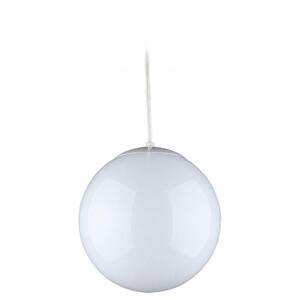 Leo Hanging Globe 10 in. W 1-Light White Pendant