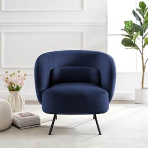 Dodo Dark Blue Velvet Mid-Century Accent Chair