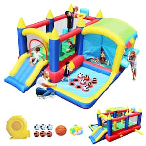 7 in 1 Inflatable Bounce House with Ball Pit for Kids Indoor Outdoor Party Family Fun, Birthday Party Gifts