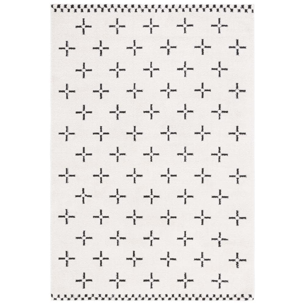 Melody 6 ft. x 9 ft. Ivory/Black Geometric Crossed Area Rug price history on PriceWatchPro