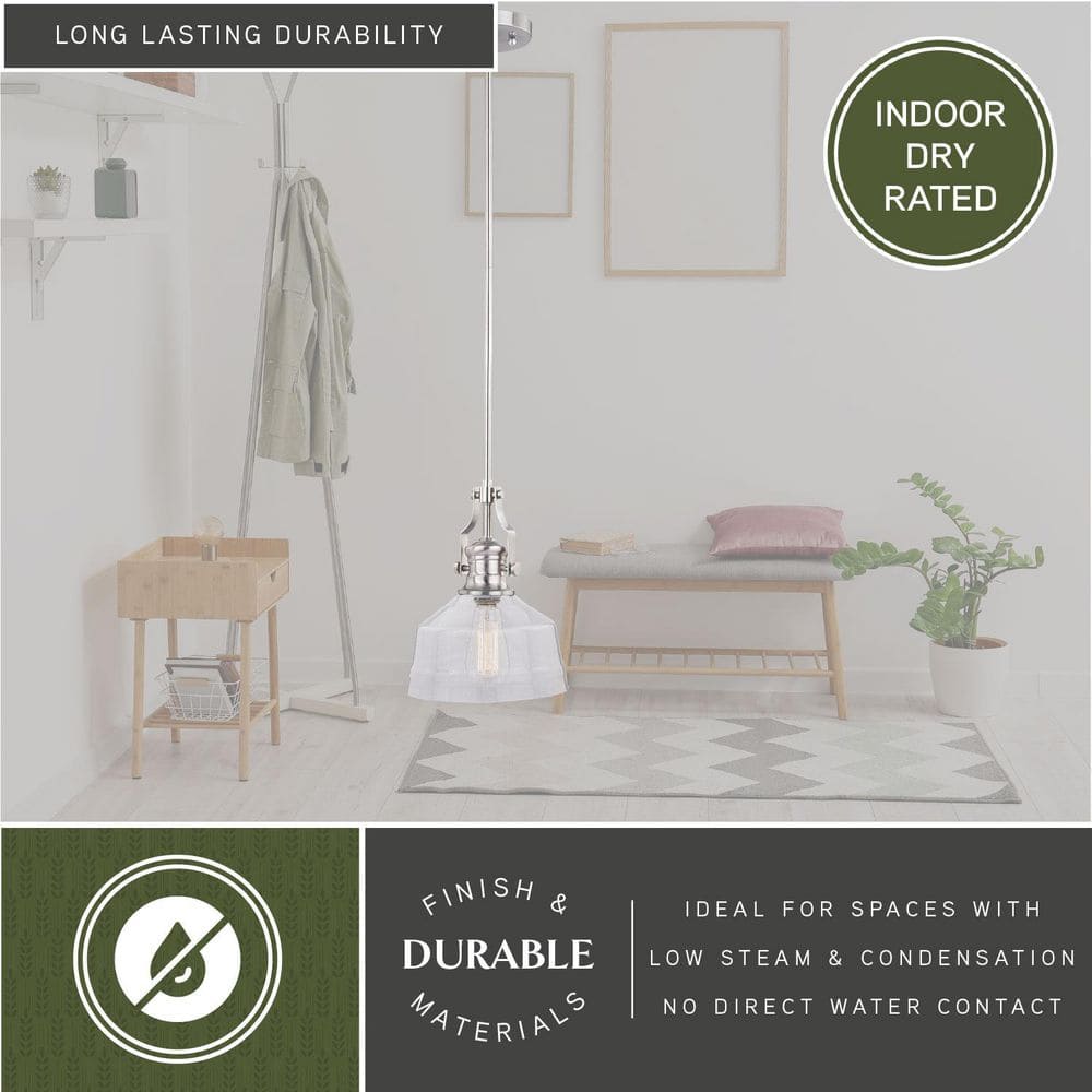 Beloit 9" Satin Nickel and Glass Mini Pendant Light