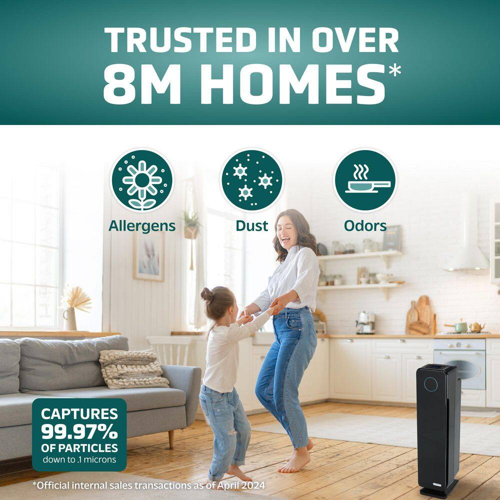 HEPA 5-Speed Tower Air Purifier 28in Black - rated 4.6 stars from 100 reviews