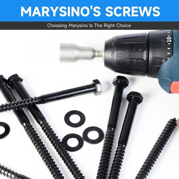 MarySino 1/4 in. x 3-1/2 in. Black Oxide Stainless Steel Hex