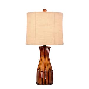26 in. Brown Bamboo Table Lamp