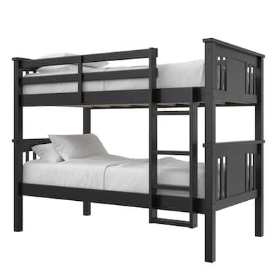Black Bunk Beds Kids Bedroom, Bunk Bed Twin Over Queen Ikea