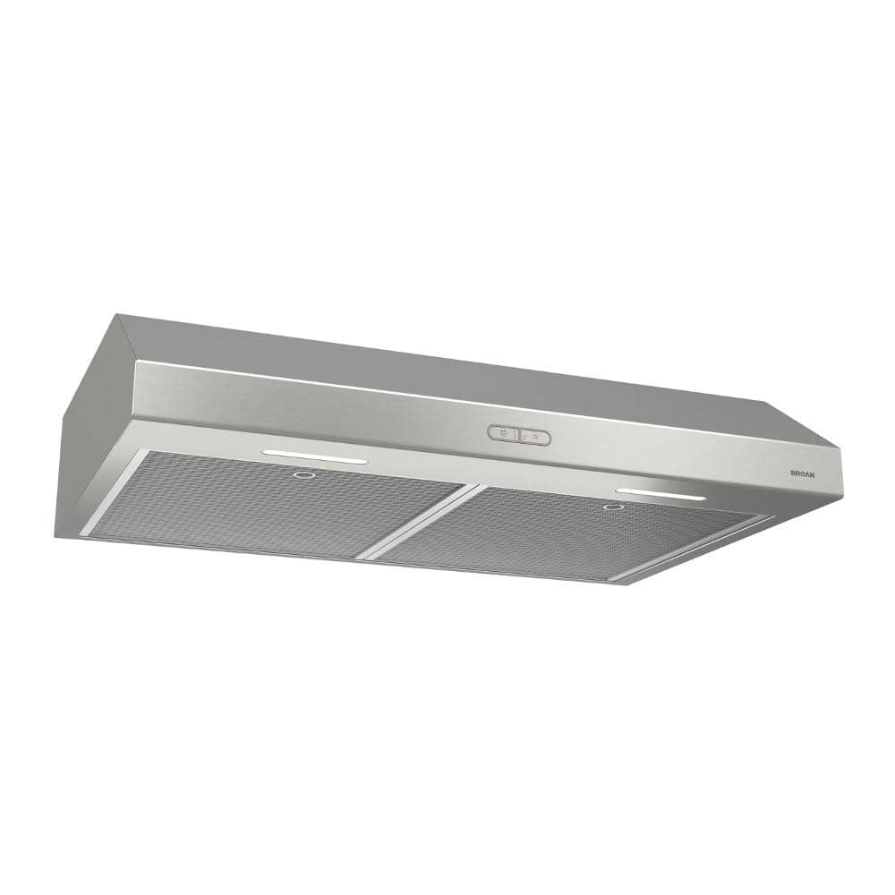 Broan-NuTone Glacier Deluxe BCDF1 30 in. 375 Max Blower CFM Covertible  Under-Cabinet Range Hood with Light in Stainless Steel BCDF130SS The Home  Depot