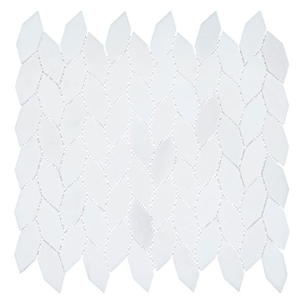 Channing Pearl Elongated Hex White 12 in. x 12 in. Smooth Natural Stone Mosaic Wall and Floor Tile (5.3 sq. ft./Case)