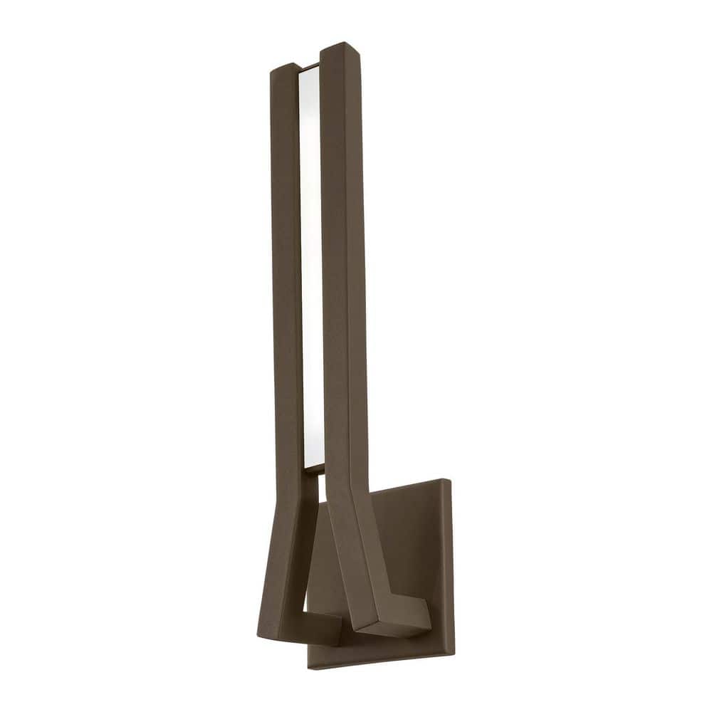 Sand Bronze Frosted Glass LED Outdoor Wall Sconce
