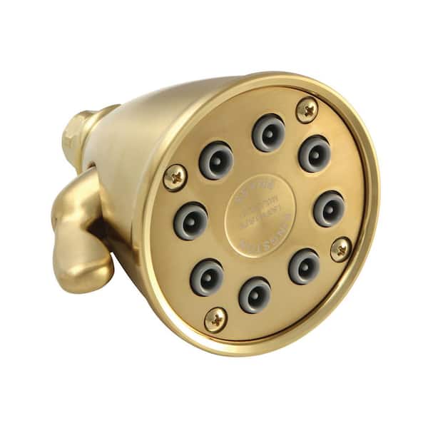 Kingston Brass Victorian 1-Spray Patterns 3.63 in. Adjustable Jet Spray Wall Mount Fixed Shower Head in Brushed Brass