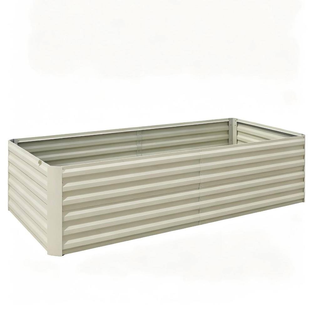 Durable Galvanized Steel Raised Garden Bed Large Oval Planter Box for Vegetables,Flowers & Herbs 240x120x60cm Beige 2pk price history on PriceWatchPro