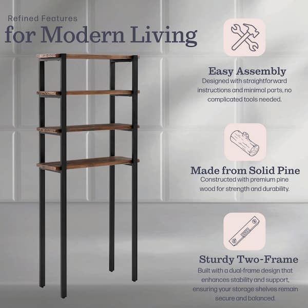 Alaterre Furniture Pomona 29 in. W x 66 in. H x 12 in. D Wood Over