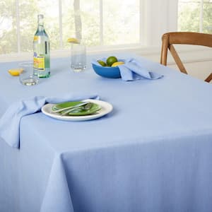Margarita 60 in. W x 102 in. L Lapis Blue Textured Cotton Tablecloth