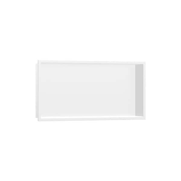 Hansgrohe XtraStoris Original 27 in. W x 15 in. H x 4 in. D Stainless Steel Shower Niche in Matte White