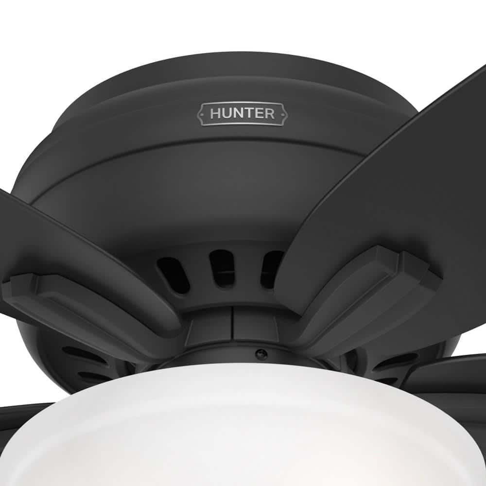 42" Matte Black Low Profile Ceiling Fan with LED Light and Remote