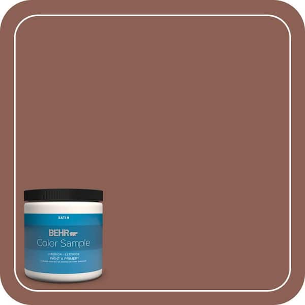 BEHR PREMIUM PLUS 8 oz. #ECC-26-1 Cedar Grove Satin Enamel Interior/Exterior Paint & Primer Color Sample