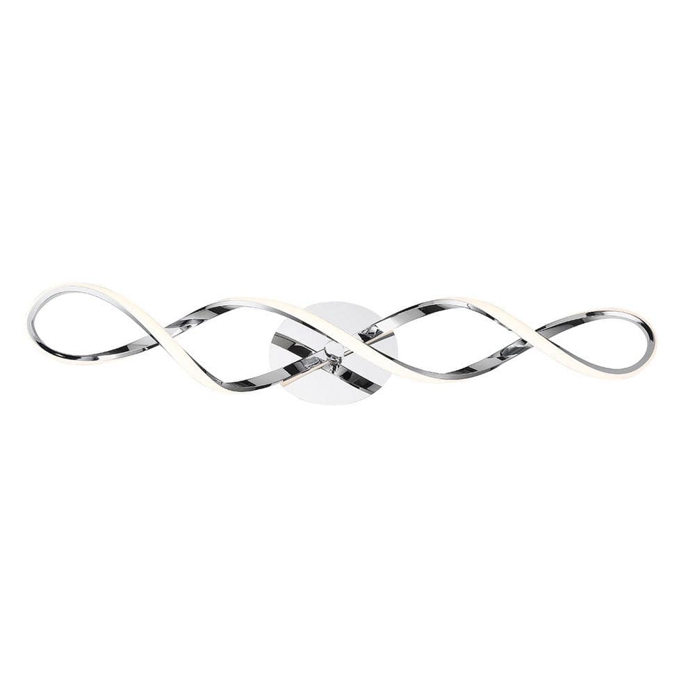Sleek Chrome Interlace 38" LED Vanity Wall Light with Dimming Feature