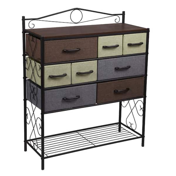 HOUSEHOLD ESSENTIALS Victoria Honey Maple Sideboard 40.5 in. Accent Cabinet with 8-Drawers