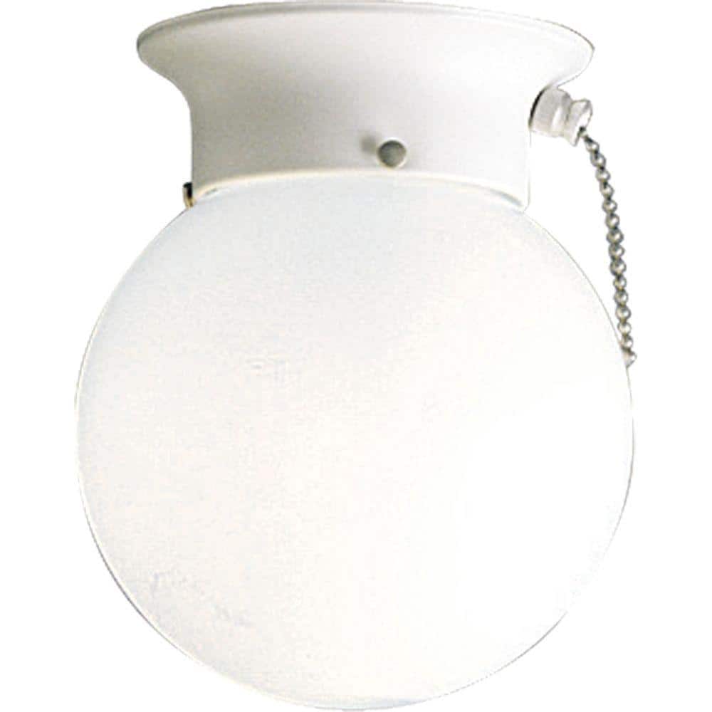 White Glass Globe Indoor/Outdoor Ceiling Light