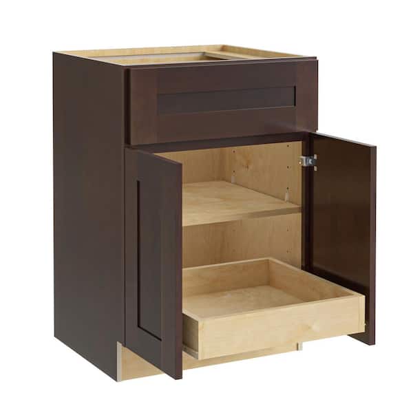 Home Decorators Collection Newport 24 in. W x 24 in. D x 34.5 in. H Assembled Plywood Base Kitchen Cabinet in Manganite with 1ROT Soft Close
