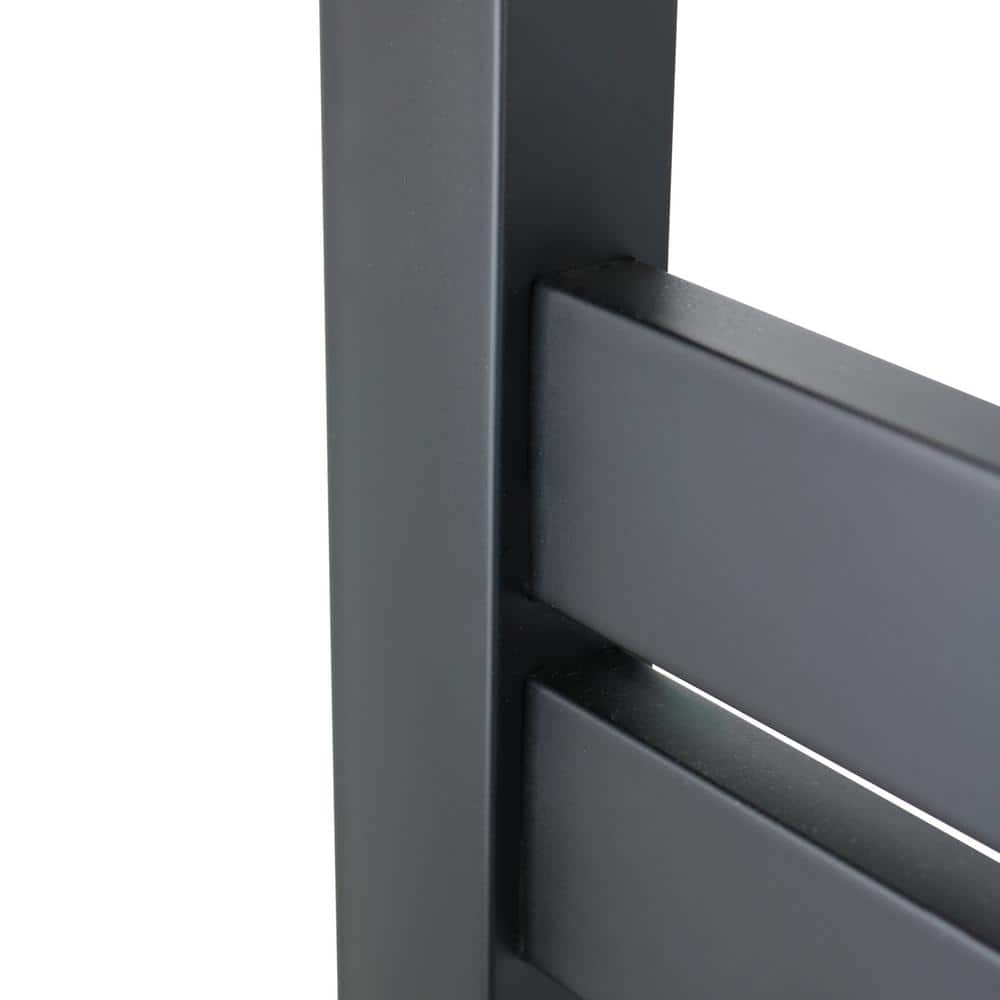 Grande 10-Bar Black Stainless Steel Wall-Mounted Towel Warmer