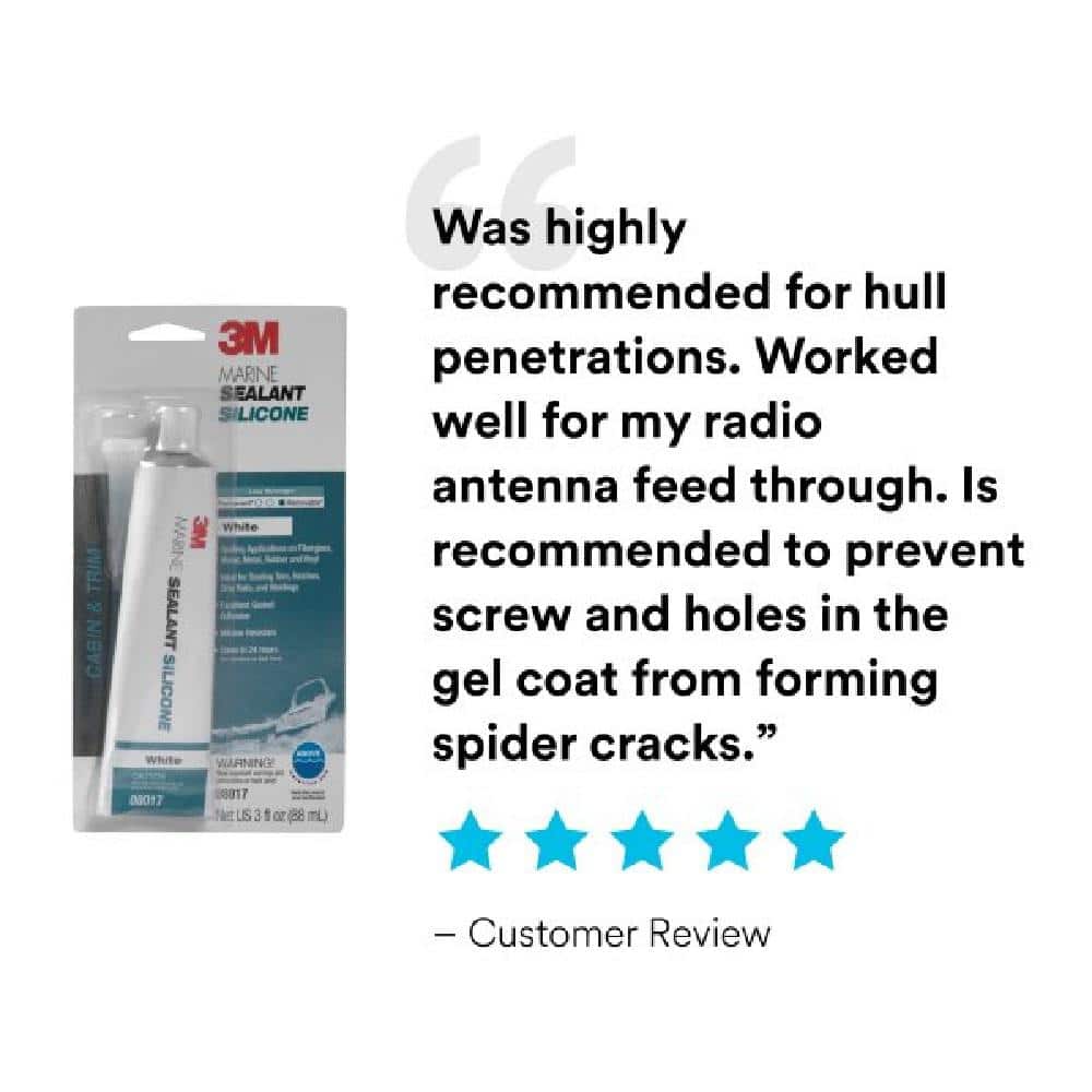 3 oz White Polyurethane Marine Adhesive Sealant Fast Cure