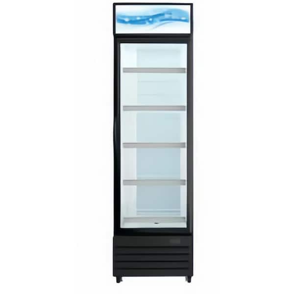 25 in. W 14.5 cu. ft. Commercial Upright Display Glass Door Beverage Refrigerator in Black