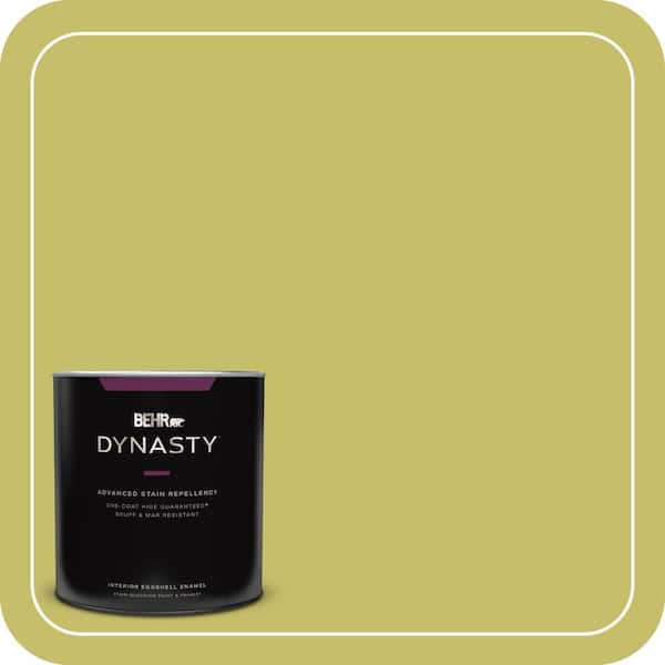 BEHR DYNASTY 1 qt. #P350-5 Go Lime Eggshell Enamel Interior Stain-Blocking Paint and Primer