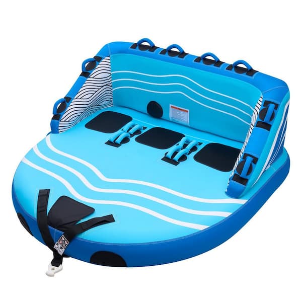 Towable Tubes for Boating, 76.77 in. Blue Towable Tubes, Inflatable Tube for Water Sports, 510 lbs. Capacity