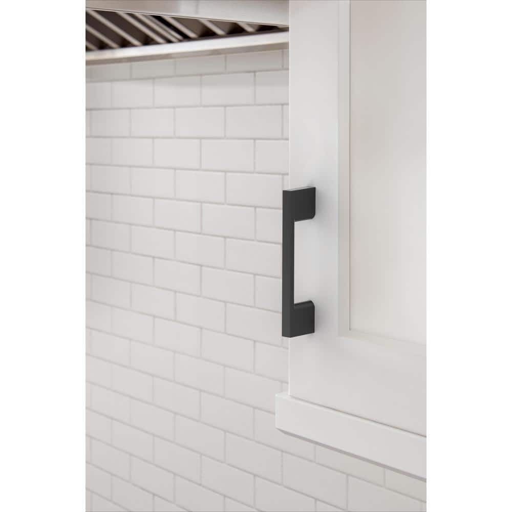 Matte Black Modern Bronze Bar Cabinet Pulls, 10-Pack