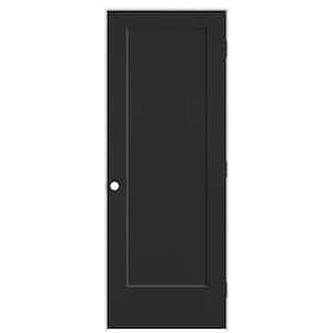 30 in. x 80 in. 1-Panel Lincoln Park Left-Hand Solid Core Jet Black Molded Composite Single Prehung Interior Door