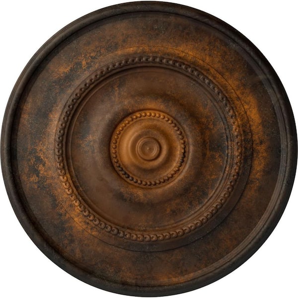 Ekena Millwork 24-3/8 in. x 1-1/8 in. Traditional Reece Urethane Ceiling Medallion (Fits Canopies upto 5-7/8 in.) Hand-Painted Rust