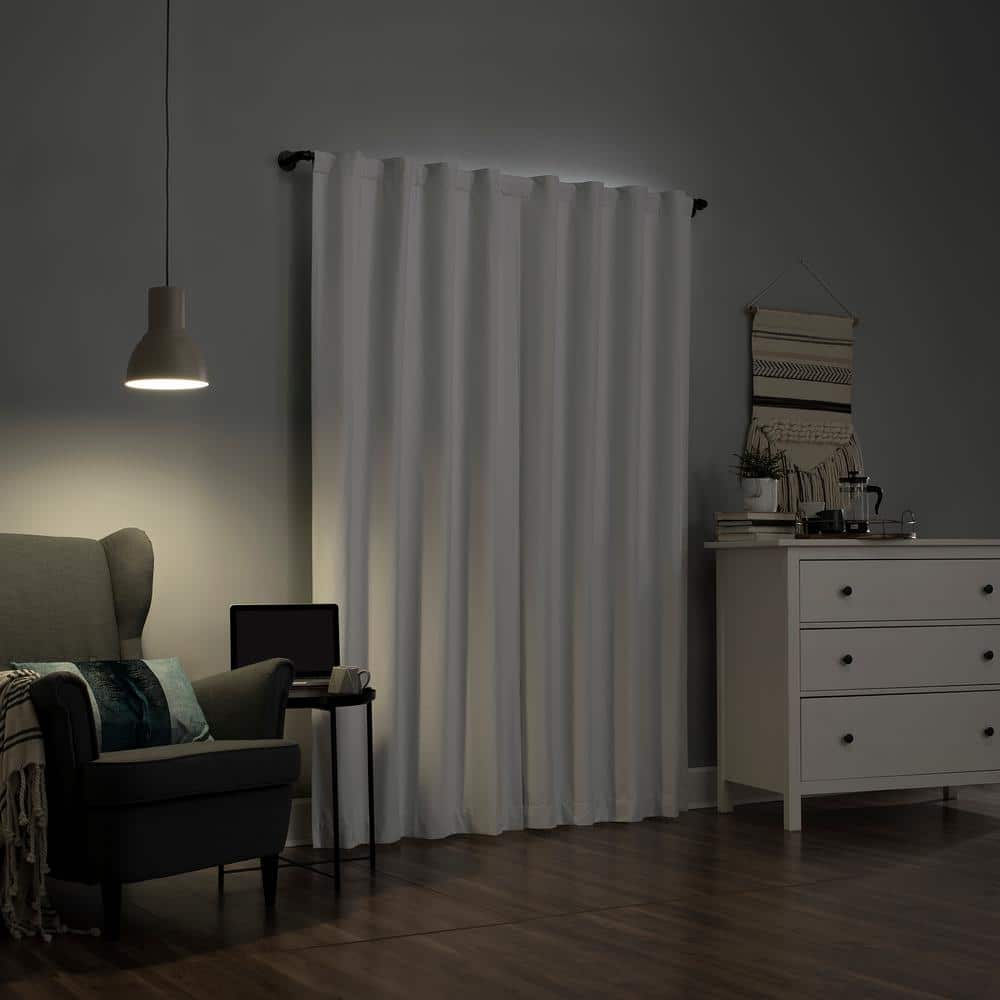 White Thermal Blackout Back Tab Curtain Panel, 40" x 84"