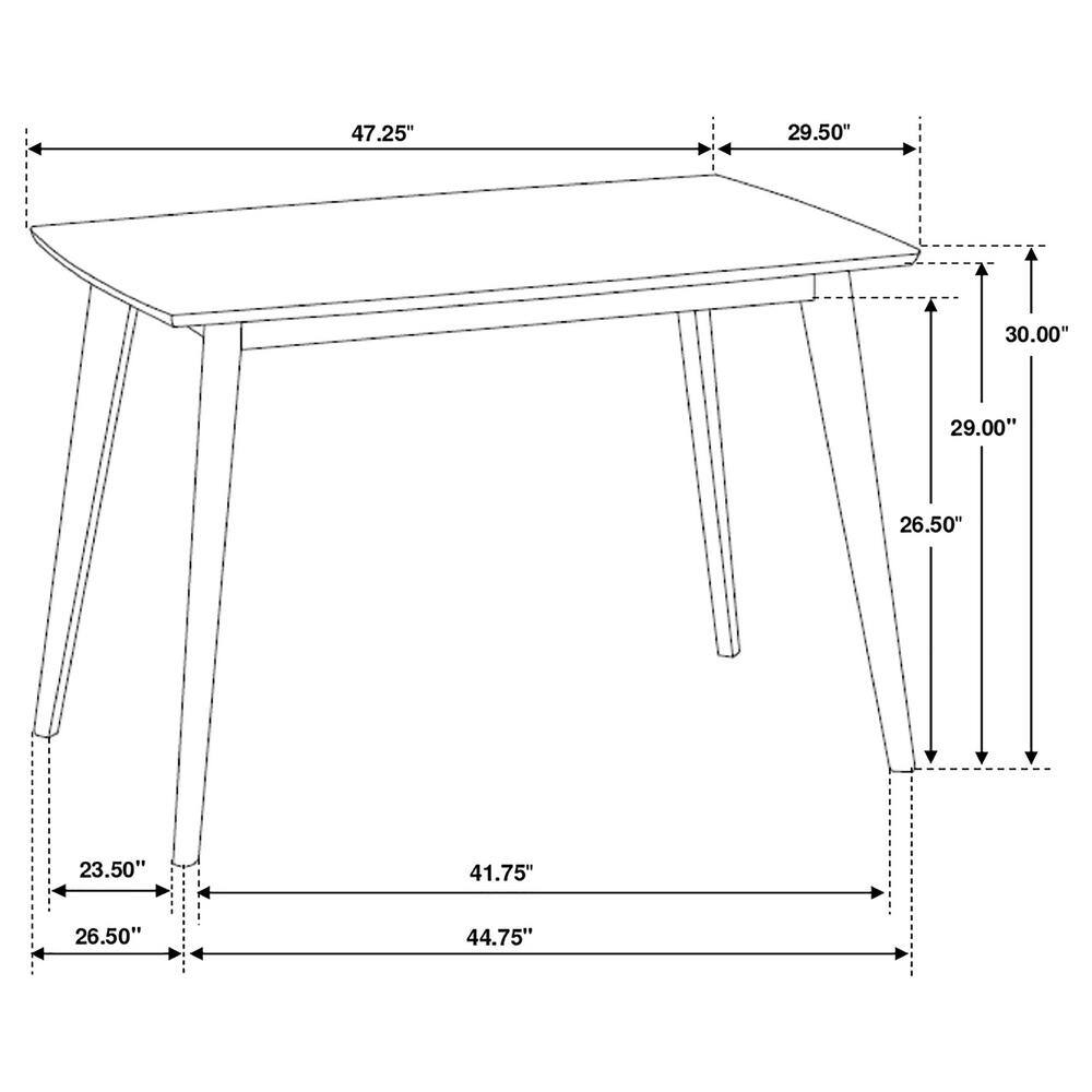 Retro Chestnut Solid Wood Dining Table with Angled Legs