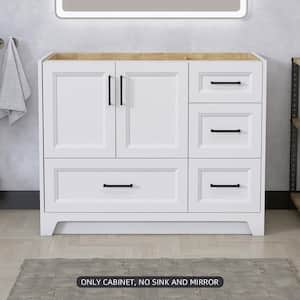 42 in. W x 21.5 in. D x 33.5 in. H Bath Vanity Cabinet without Top Bathroom Vanity Cabinet in White Large Storage Space