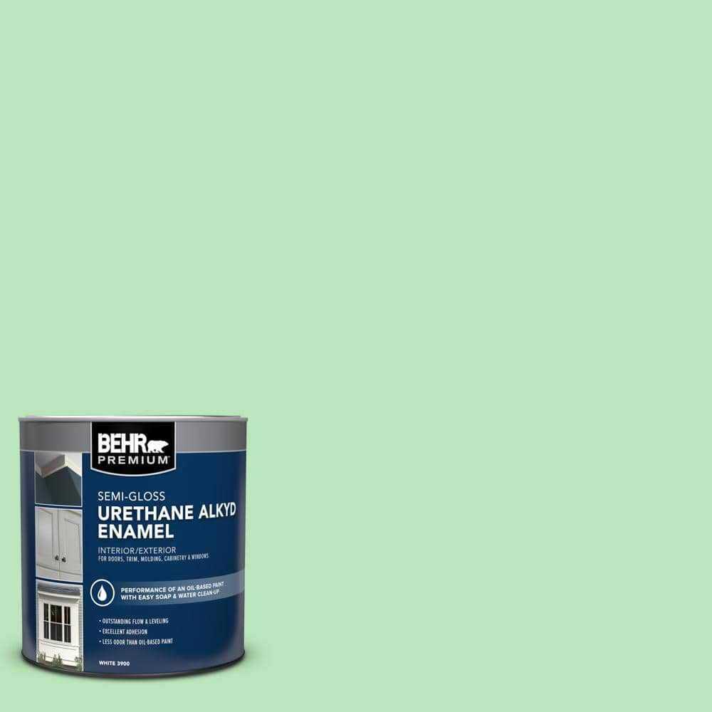 1 qt. #P390-3 Mint Parfait Semi-Gloss Enamel Urethane Alkyd Interior/Exterior Paint price history on PriceWatchPro