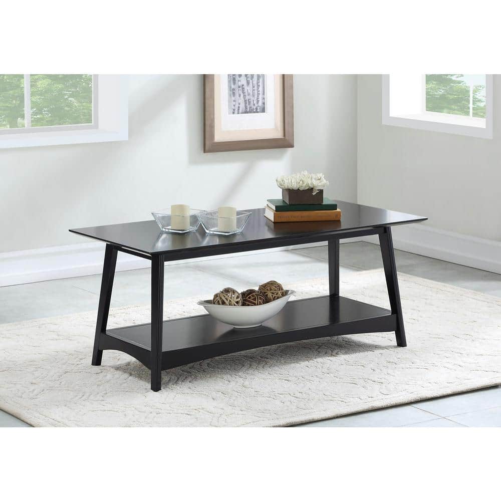 Convenience Concepts Alpine 44 in. Black Large Rectangle Wood Coffee ...