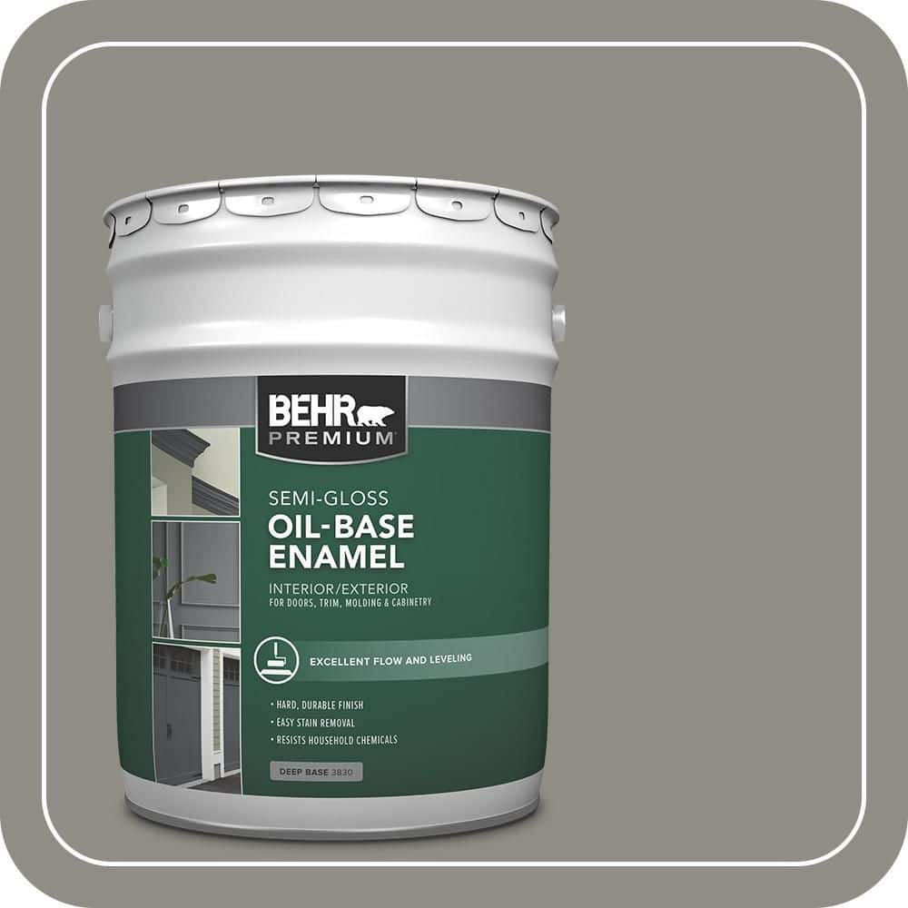 BEHR 5 gal. #PFC-69 Fresh Cement Oil-Base Semi-Gloss Enamel Interior ...