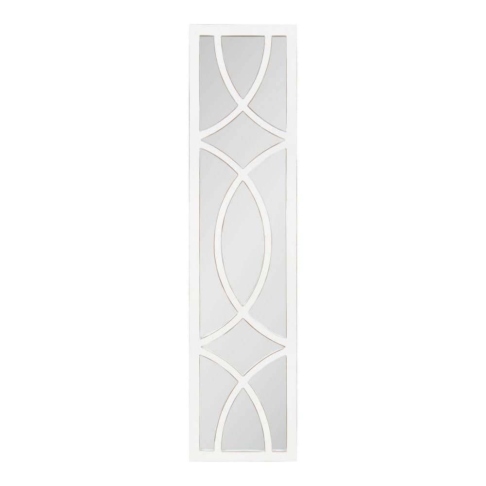 Tolland 50.5'' Rustic White Wood Rectangular Wall Mirror