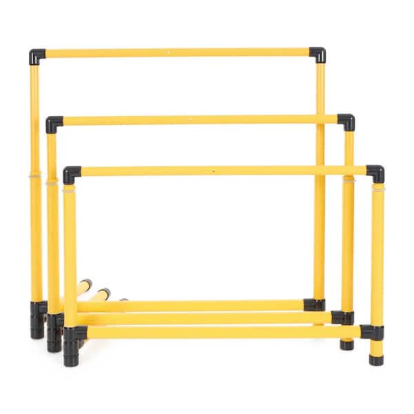 Prism Fitness Yellow Outdoor 27 in. to 42 in. Smart Adjustable-Height Workout Hurdles (Set of 3)