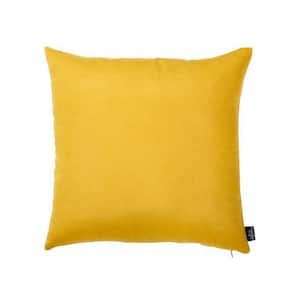 Josephine Yellow Solid Color 20 in. x 20 in. Throw Pillow Cover (Set of 2)