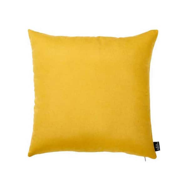 HomeRoots Josephine Yellow Solid Color 20 in. x 20 in. Throw Pillow Cover (Set of 2)