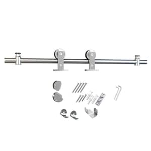 Quiet Glide 96 in. Soft Close Satin Brass Sliding Barn Door Hardware and  Track Kit NT140009W9606SC - The Home Depot