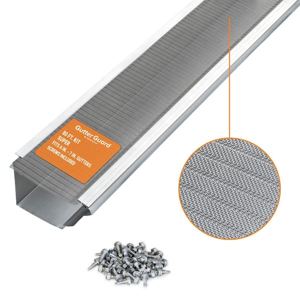 4 ft. L x 7.25 in. W Stainless Steel Micro-Mesh Gutter Guard (80 ft. Kit - Nominal)