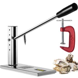 Stainless Steel Oyster Shucker Tool Set Clam Opener Machine with G-Clip Solid Option for Hotel Buffets or Gift