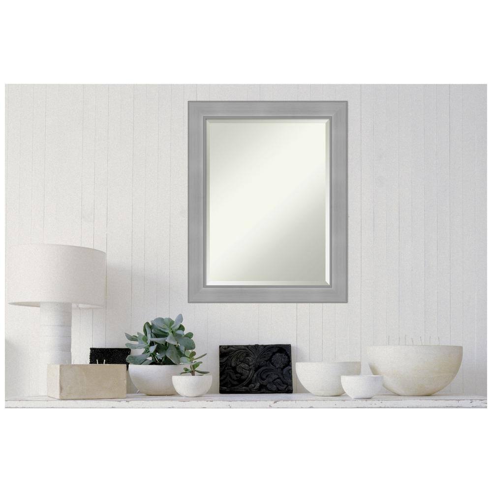 Vista Brushed Nickel Rectangular Bathroom Vanity Mirror