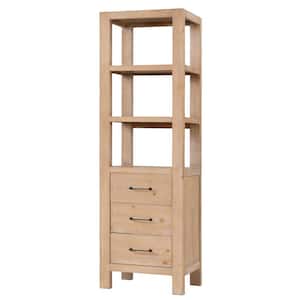 León 21.7 in. W x 15.7 in. D x 72 in. H Brown Storage Linen Cabinet for Bathroom, Kitchen and Living Room