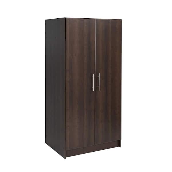 Elite 32 in. W x 65 in. H x 20 in. D 2-Shelf Composite Freestanding Cabinet in Espresso